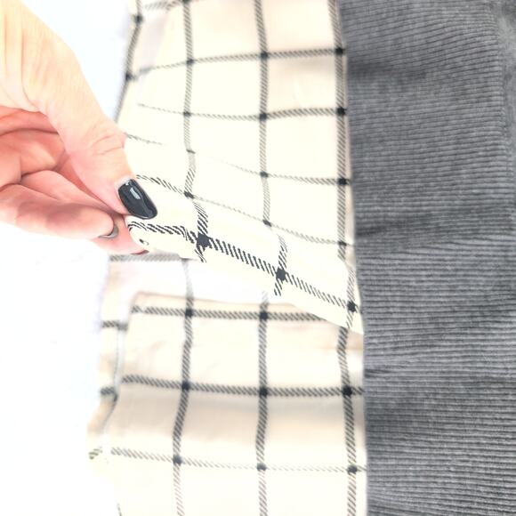 Torrid Twofer Collared Grey Cream Plaid Women's 2XL Preppy Academia - Picture 2 of 10